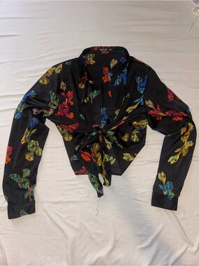 Matching set! Silky nasty gal high waist wide leg pants and tie top